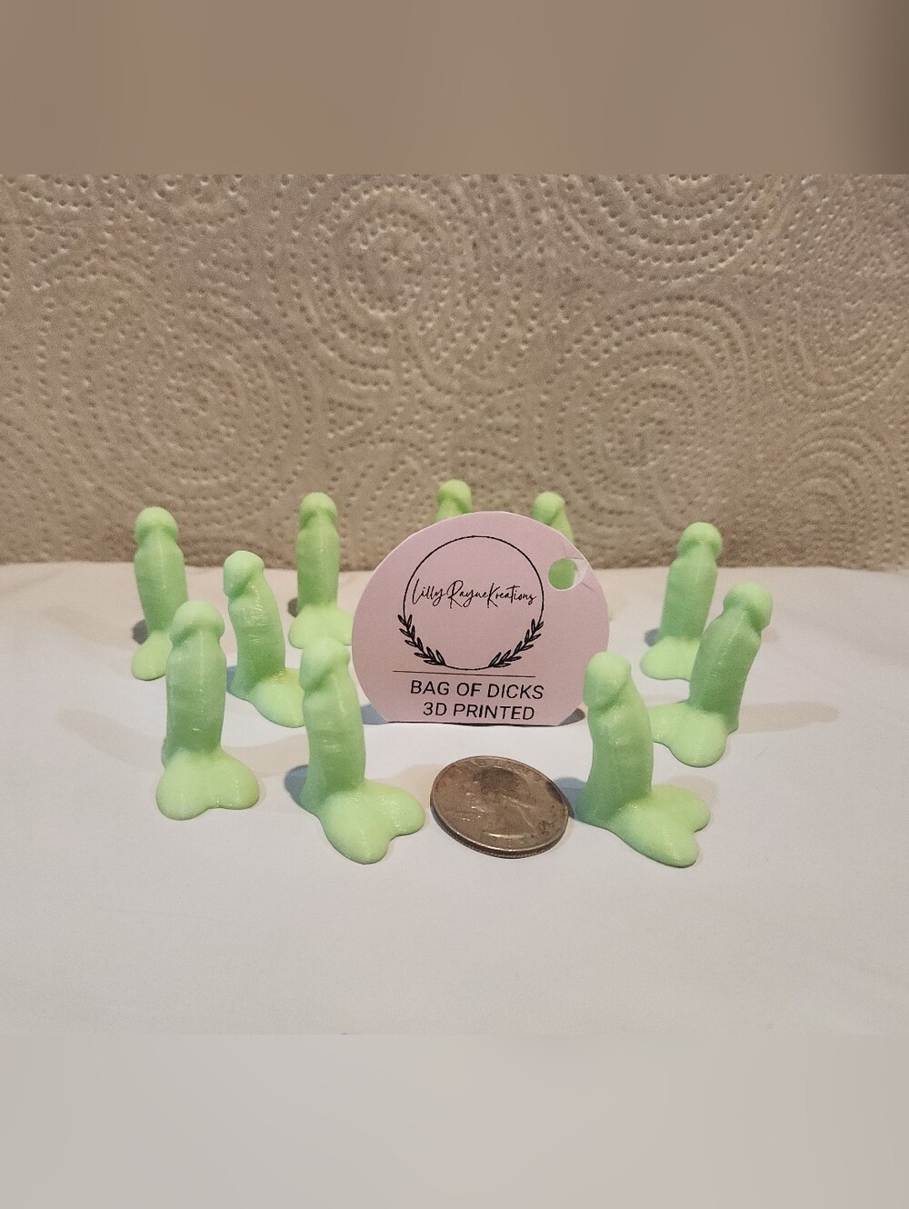 3D Printed Mini Novelties - Light Green *GLOW IN THE DARK*